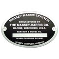 Aftermarket SERIAL NUMBER TAG FOR 22 30 30 44 55 101 102 SR JR MUSTANG  Fits Massey HARRIS 0 SHN20-0314